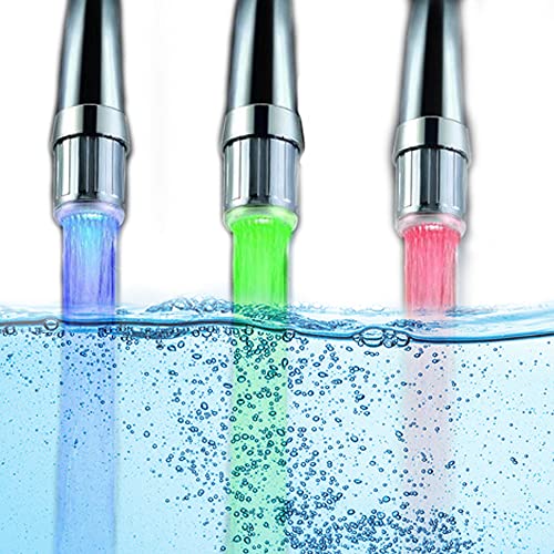3-Color Temperature Sensitive Gradient Led Water Faucet Light Water Stream Color Changing Faucet Tap Sink Faucet For Kitchen, Bathroom #TOP5