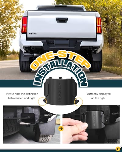 Image of Trumgeta Pair All Black Rear Bumper Crossmember End Caps for 4th Gen Toyota Tacoma Accessories 2024 2025 2026 Waterproof Rubber Stopper Cover Protection