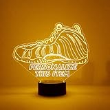 Personalized Sneaker LED Sign Night Light Lamp with Remote, Custom Text, Acrylic Display with 16 Colors & 4 Modes, Battery or USB Power, Made in the USA (Style 5)