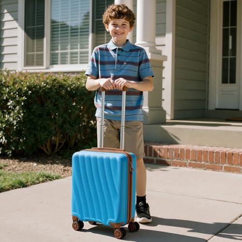 Image of Luggage Sets 6 Piece Suitcases with Wheels,ABS Hard Case Suitcases with Spinner Wheels,Durable Travel Luggage(SkyBlue, 6 Piece Set(16 inch /20 inch /24 inch /28))