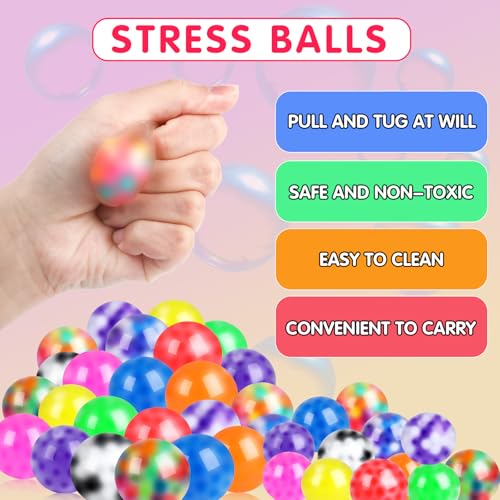 24 Pack Stress Balls, Squishy Ball, Squeeze Balls for Adults, Anti-Anxiety and Fidget Balls to Relax, Party Favors, Birthday Gifts, Goodie Bag Stuffers - Image 4