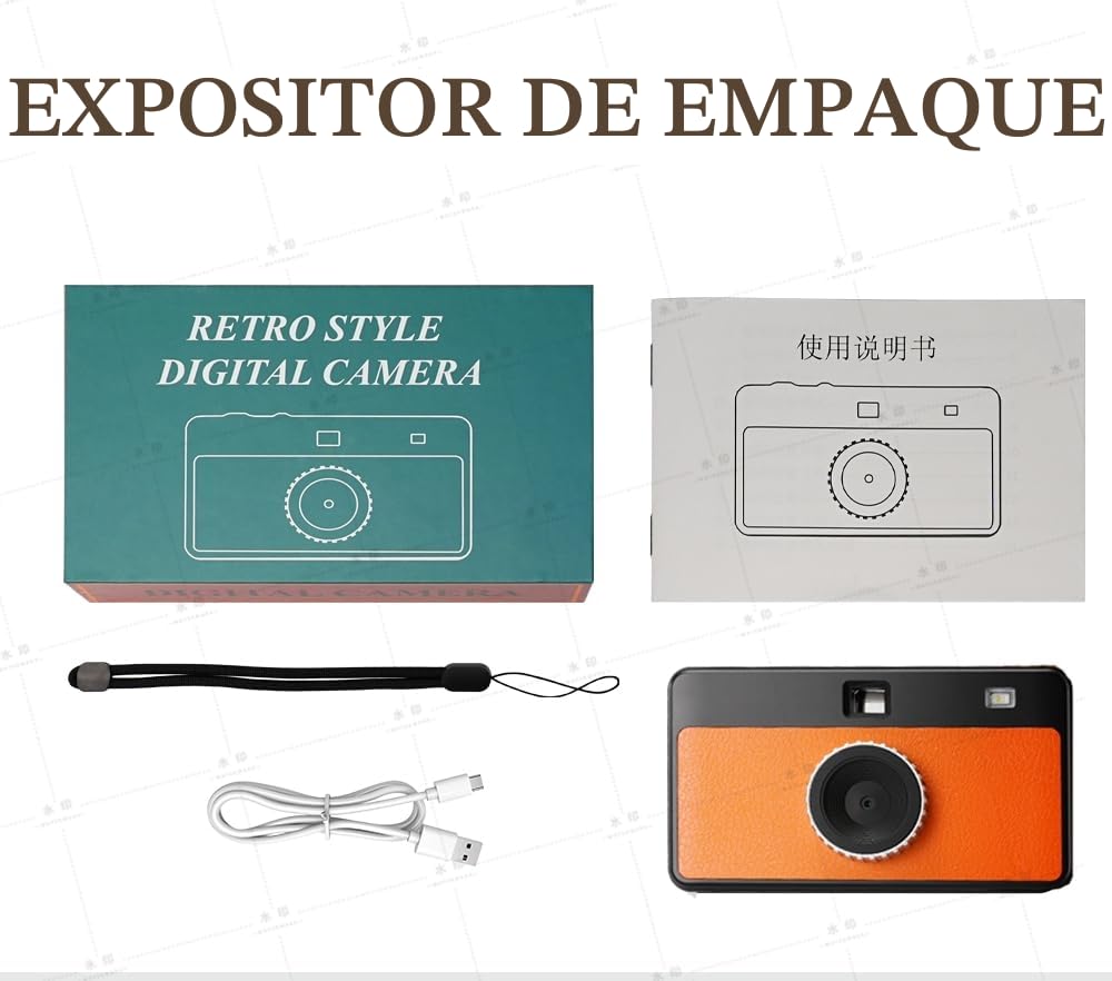 Cámara digital de estilo retro sin pantalla de 8.0 MP con filtros y cámara de video vintage de 1080p