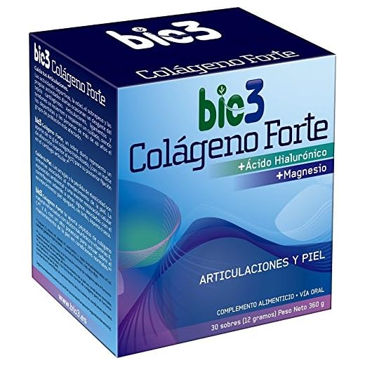 Colágeno Forte - Colágeno Hidrolizado alta absorción, Ácido Hialurónico, Magnesio, Vitaminas C, A y K - Articulaciones y Piel - Agradable sabor y fácil disolución - 30 sobres de 12 gramos