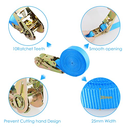 Ratchet Straps Heavy Duty, Endless Ratchet Strap,Tie Down Straps For Motorcycles, Goods, Luggage,Blue (20 Ft-10 Pack) #TOP1