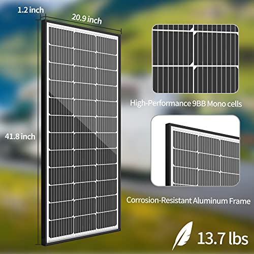 Jjn Solar Panel Kit 300 Watt 12 Volt Monocrystalline Solar Panels With 40A Pwm Charge Controller 2 Pair Solar Paanel Cables 3 Set Z Brackets 4 Way Connector For Rv Camper Marine Boat Off Grid System thumb #1