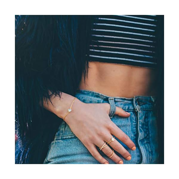 PAVOI 14K Gold Plated Cubic Zirconia Solitaire Diamond Bracelet | Bridesmaid Bracelets | Rose Gold Bracelets for Women