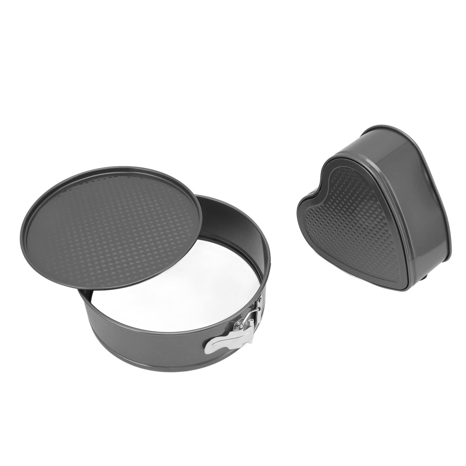 Juego de moldes desmontables para Cocina, 3 uds., forma cuadrada de corazón redondo de acero al carbono, fácil liberación, doble recubrimiento (20/22/24)