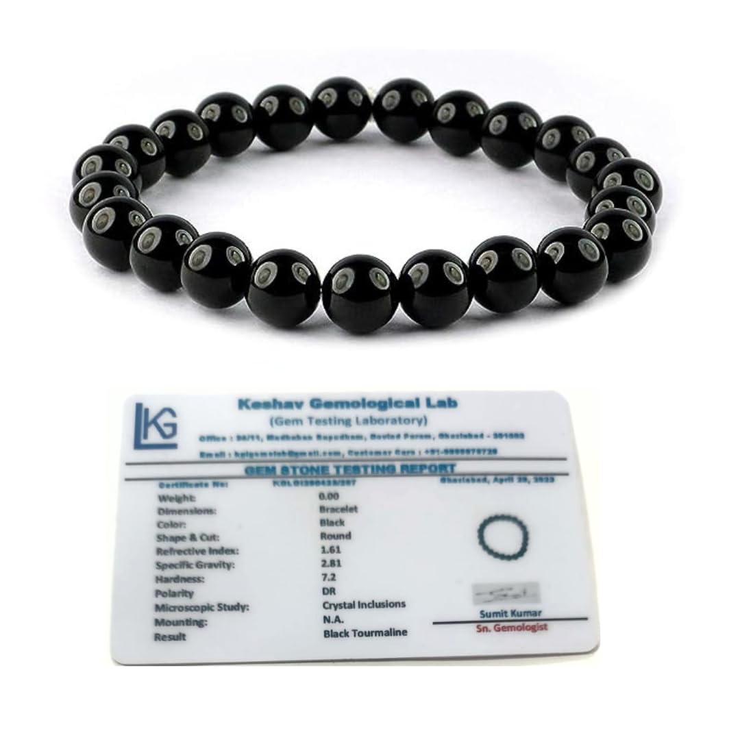 GenericMens Black Tourmaline Certified Bracelet