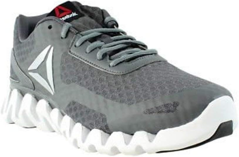 Reebok Men's Zig Evolution Running Shoes - Wide 2E (8.5 2E US, Alloy/Ash Grey/White/Black/Silver)