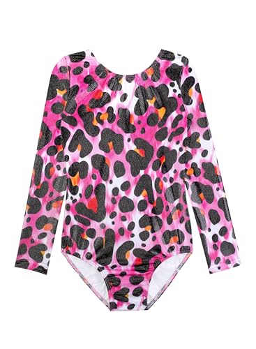 HOZIY Gymnastics Leotards for Girls Unicorn Pink Purple Sparkly Dancewear Activewear Quick Dry