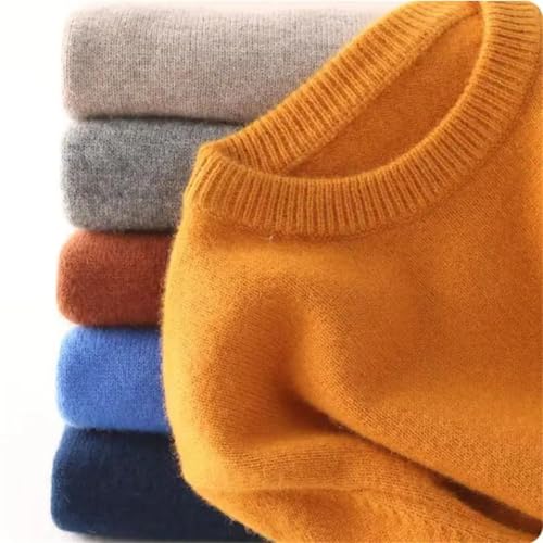 Men Wool Cotton Blended Thick Pullover Sweater Fall-Winter Crew Neck Knitted Jersey Jumper2