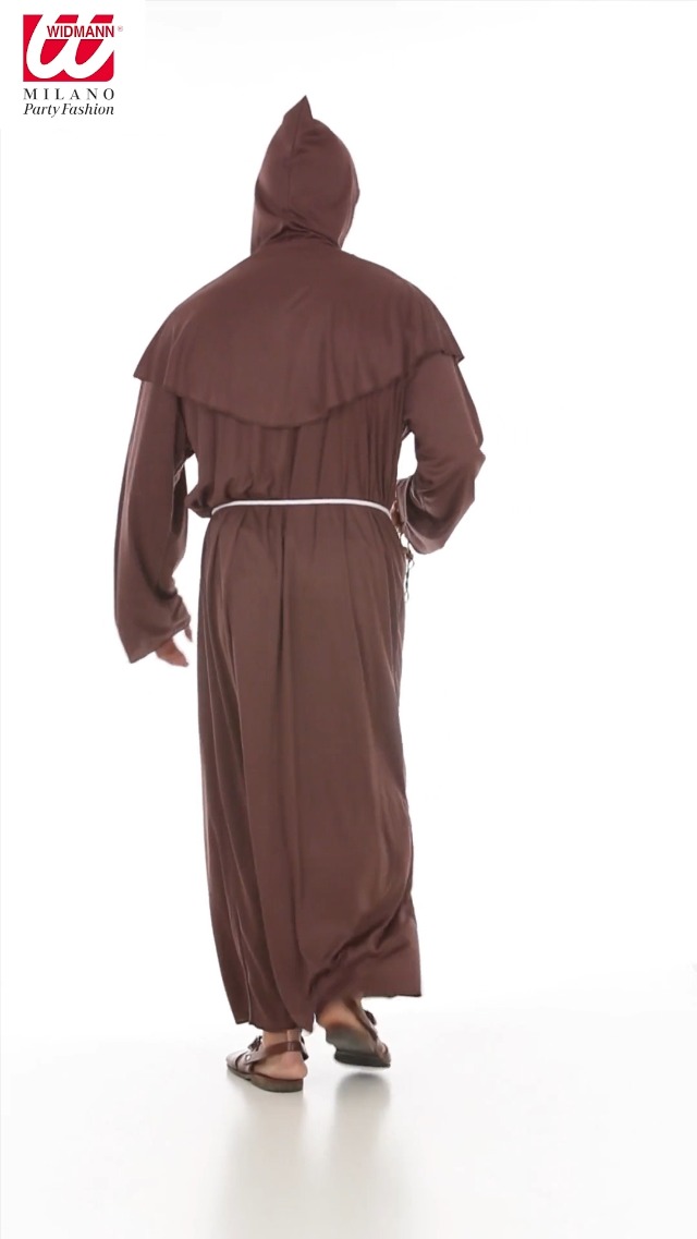 WIDMANN MILANO Costume Moine Capucin - Robe à Capuche Avec Ceinture - Déguisement Carnaval Et Halloween