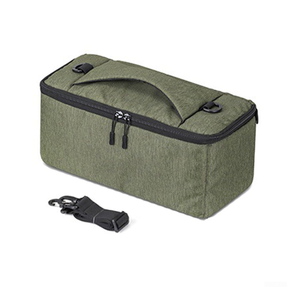 Zoegneer Bolsa de carrete de pesca impermeable con acolchado de algodón perlado resistente a los golpes, portátil con asa de transporte para almacenamiento para cebo y carretes (43 x 26 x 19 cm)