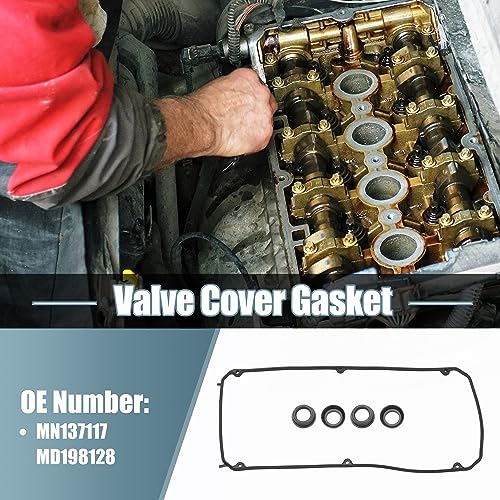 Image of X AUTOHAUX 1Set Rubber Engine Valve Cover Gaskets Seals No.MN137117 /MD198128 for Mitsubishi Eclipse 2005-2012 for Mitsubishi Galant 2004-2012