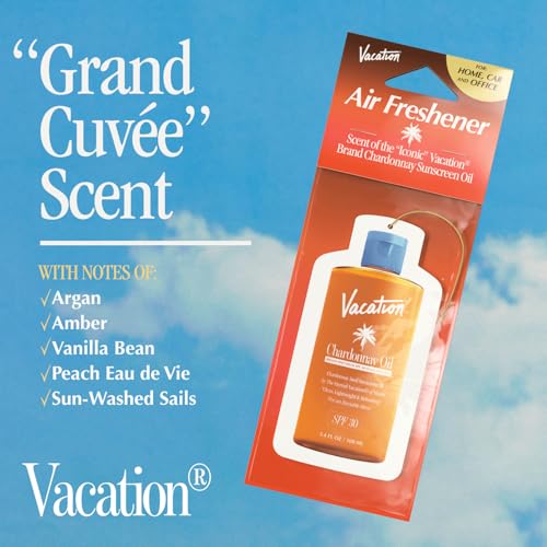 Image of Vacation Air Freshener Variety Pack, 6 Exclusive Summer Scents, Includes Classic Lotion, Chardonnay Oil, After Sun Gel, Classic Whip, Super Spritz & Baby Oil Scents, Deodorizer for Car, Home & Office