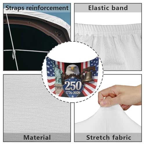 Image of Renewold Patriotic Eagle Front Hood Cover for Car Sedan Small SUV Truck 250th Anniversary USA Easy Install Auto Hood Wrap Blanket Full Exterior Covers Indoor Outdoor Decor for Festival Street Party