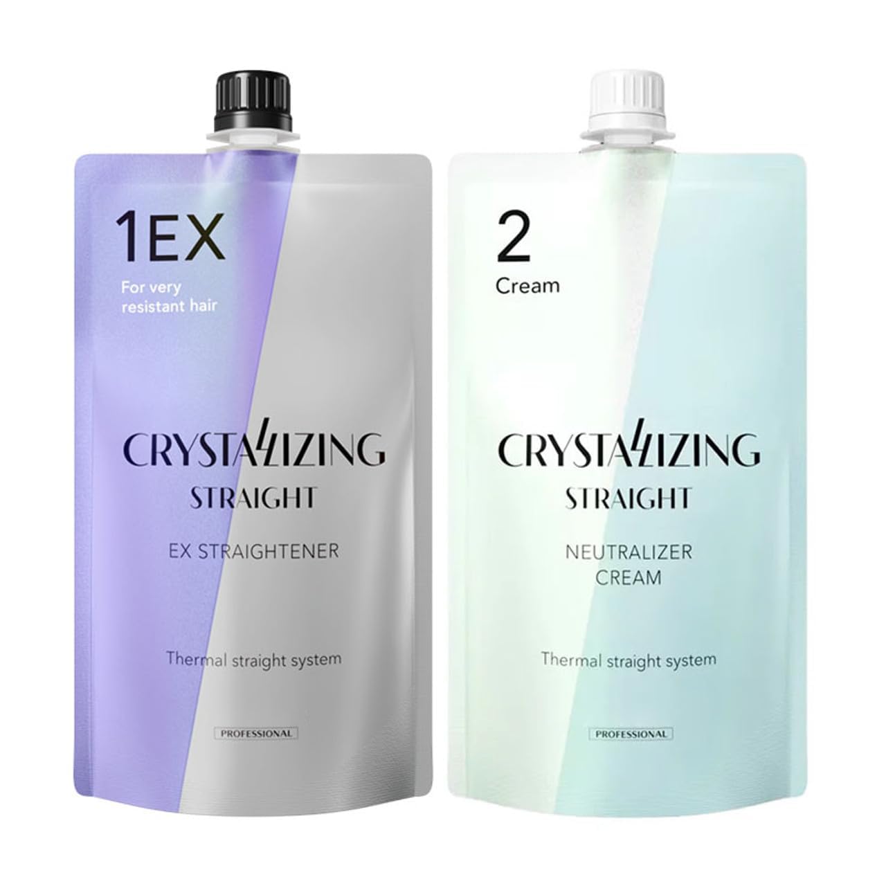 Ode Hair Rebonding Professional Crystallizing Hair Straightener (EX1) + Neutralizing Emulsion (2) SET with Brush