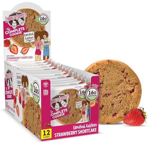 Lenny & Larry's Complete Protein Cookie, [Strawberry Shortcake], Chewy Soft Baked, 16g Plant Protein, Vegan, Non-GMO, High Fiber, [4 Ounce] Cookie (Pack of 12)