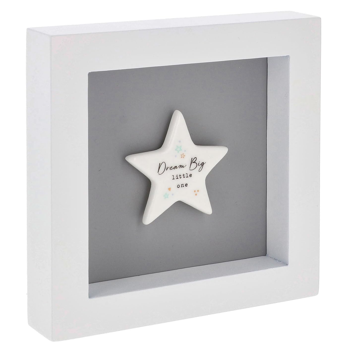 Shudehill Giftware Men's White Heartfelt Art Star Plaque In Frame Small - Sisters, Auntie, Friend, Friendship, Baby Boy, Angels (Baby Boy)