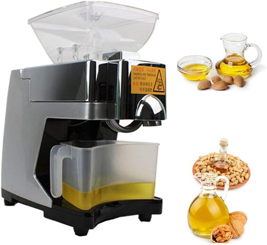 Automatic Oil Press Machine Kitchen Nut Seeds Linseeds Oil Expeller Oil Press Extractor for Flax Peanut Hemp Perilla Pumpkin Seed Sunflower Canola Sesame Commercial Grade,Gold(Silver)