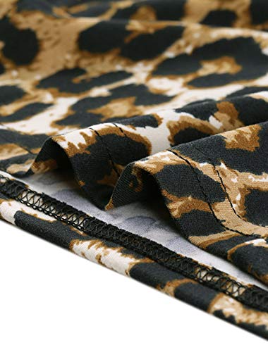 Allegra K Women's Long Sleeves Open Front Leopard Prints Cardigan XL Black