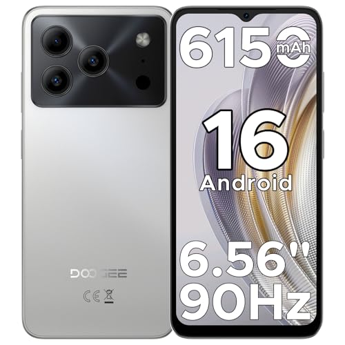 DOOGEE Note 56 Teléfono Movil Android 16, 6150mAh Batería de Anodo de Silicio, 6,56 HD+ IPS 90Hz, Octa Core 24GB+64GB Smartphone, 8MP, Cuerpo 8.45mm Telefono, Face ID/OTG/GPS/Doble SIM 4G Movil