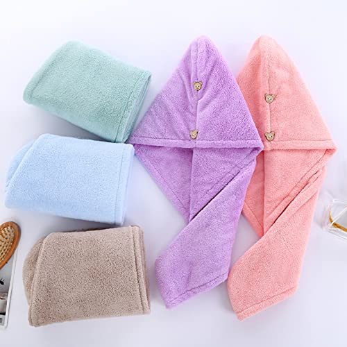 Smalibal Hair Towel Wrap, Hair Drying Towel Coral Fleece Microfiber Hair Towel, Dry Hair Hat, Bath Hair Hat, Hair Dry Hat Hair Towel Wrap Bathing Wrapped Hat For Women And Girls Pink #TOP3