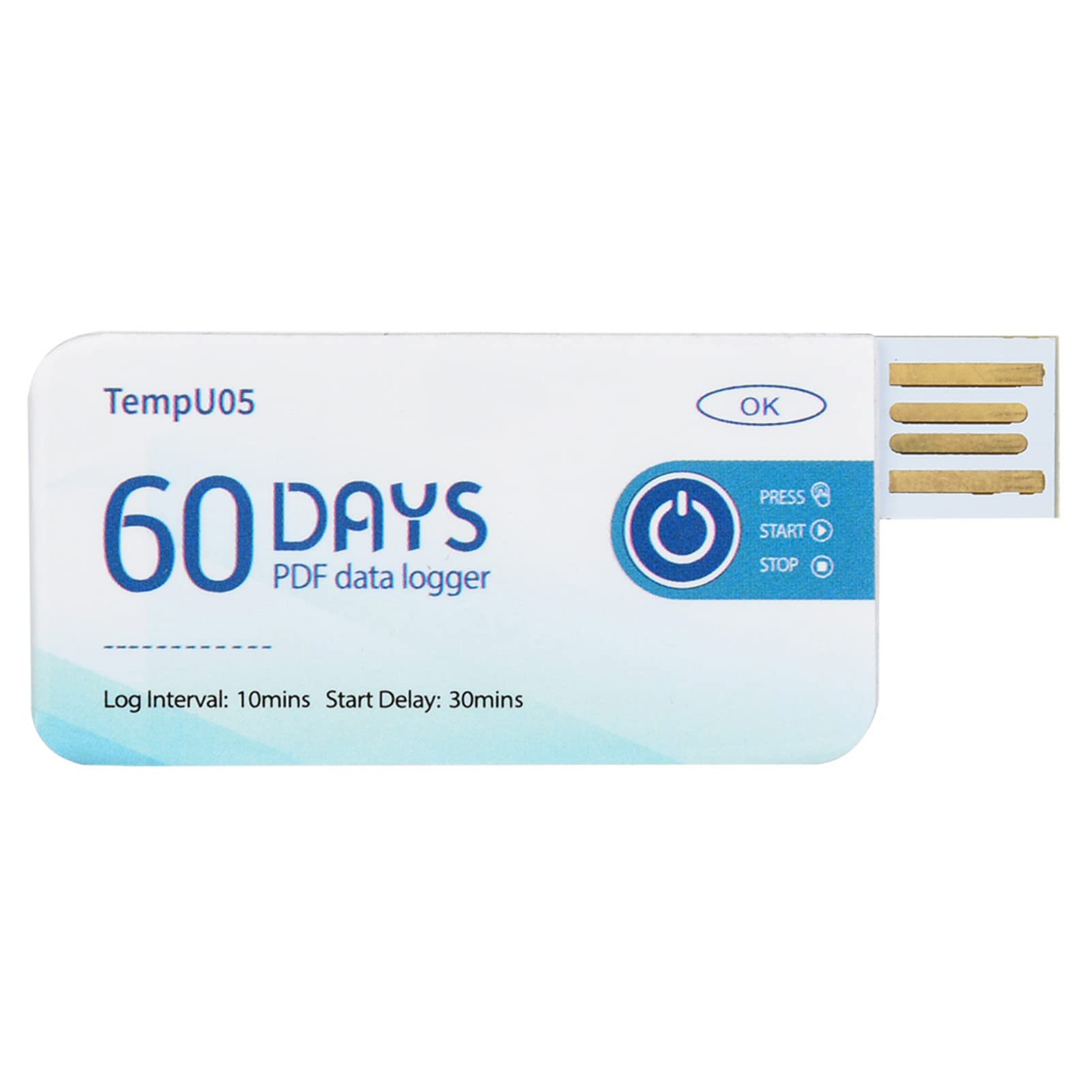 Enregistreur De Température USB Jetable TempU05 - Haute Précision ±0,5°C, Mémoire 10000 Données - Pour Aliments, Médicaments