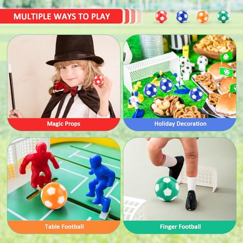VFANDV 12 Stück Tischfußball, 32mm Tischfußball Kickerbälle, Tabletop Football aus ABS, Tischfussball Bälle Ersatzbälle für Erwachsene und Kinder Fußball Tisch Spiel Bedarf - Orange/Blau/Grün/Rot