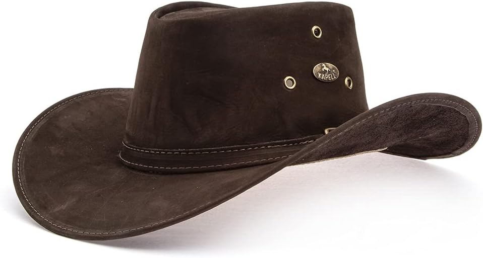 1654-Chapéu Unissex Estilo Americano em Couro Legitimo Linha Texas