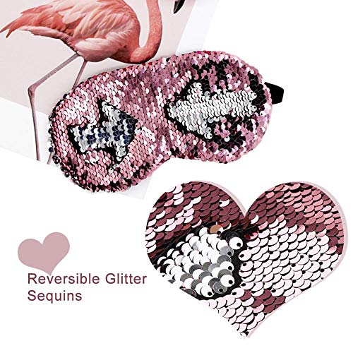 Elecharm 6-Pack Assorted Eye Mask Mermaid Reversible Glitter Sequins Sleeping Mask Blindfold Eyeshade #TOP2