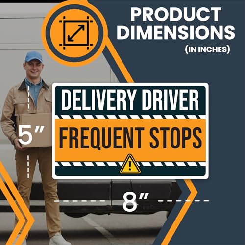 Image of Magnet Me Up Caution Frequent Stops Delivery Driver Magnet Decal, 5x8 inch, Heavy Duty Automotive Magnet for Car, Truck, SUV, Any Magnetic Surface, for Flex Delivery Driver, Crafted in USA