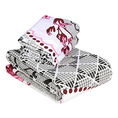 Image of Story@Home Pandora Collection 152 TC 100% Cotton Bedsheet for Double Bed with 2 Pillow Covers (90 X 108 Inch, Off White & Pink)