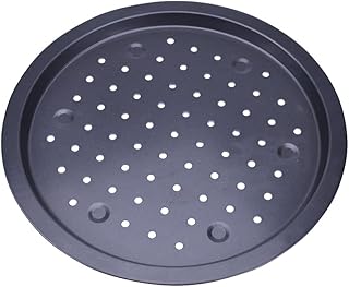 HEMOTON Patelnia do pizzy z otworem nieprzywierająca forma do pizzy blacha do pieczenia pizzy stalowa okrągła łopatka do pizzy naczynia do pieczenia do restauracji i domowego wypieku pizzy