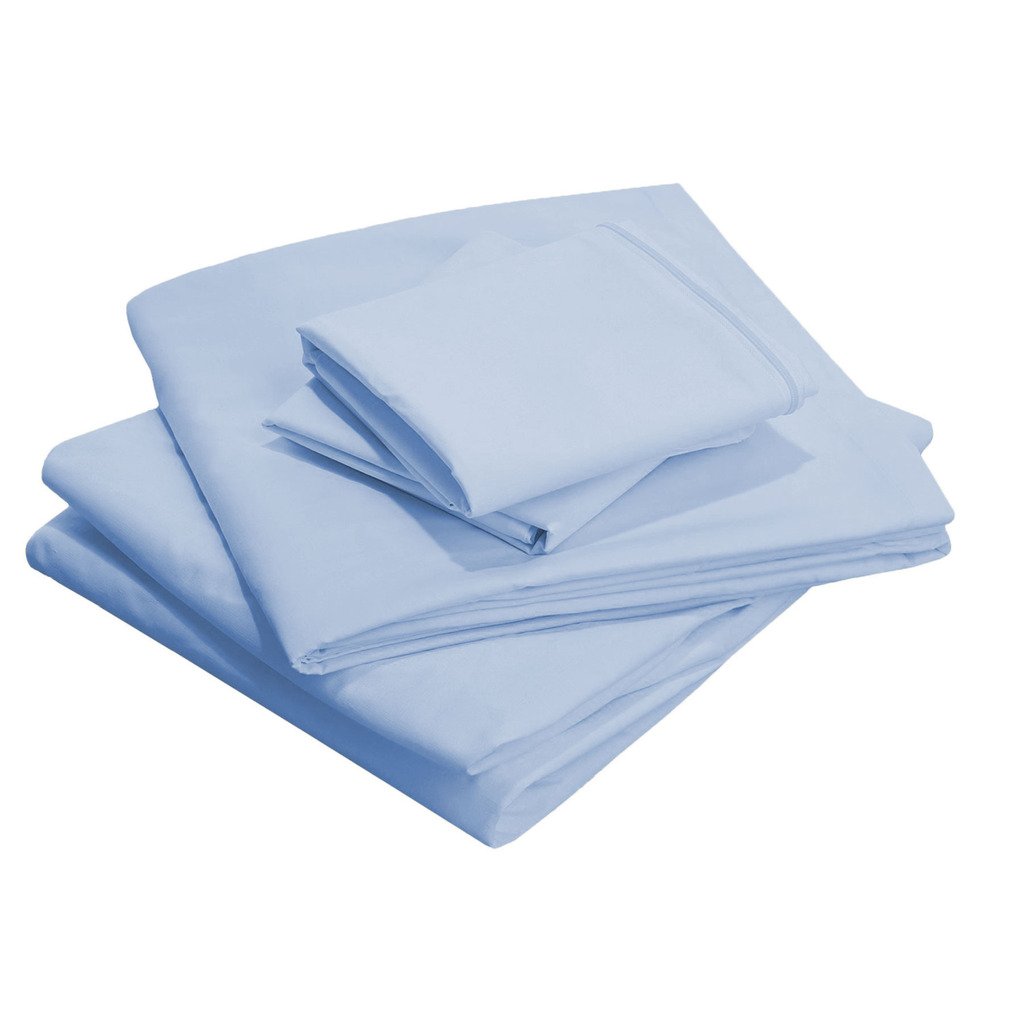 Scala Bedding 500 Thread Count 100% Egyptian Cotton 1 Piece Soft Italian Finish Flat Sheet California King Top Sheet Blue