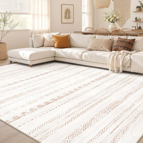 Image of Nakagishi Boho 5x8 Area Rug Living Room Rugs Machine Washable Brown