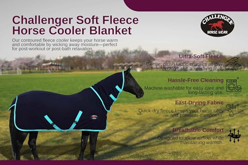 Image of Challenger Horse Sheet Polar Fleece Cooler Exercise Blanket Wicks Moisture 4384