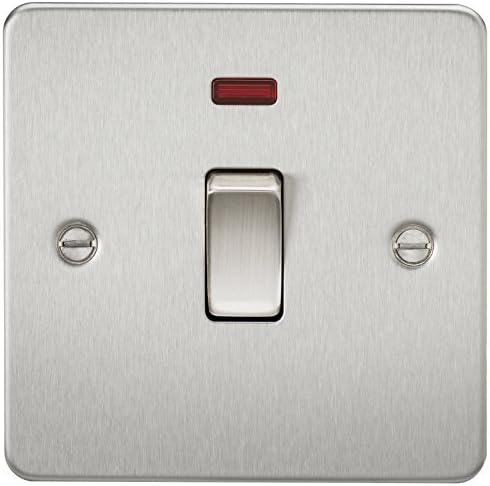 Knightsbridge FP8900BB Brushed Brass FPAV8900BB Flat Plate 115V/230V Dual Voltage Shaver Socket Black Insert, 230 V