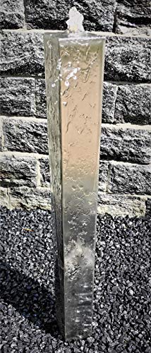 garten-wohnambiente Säulenbrunnen eckig 100/10 cm Edelstahl matt...