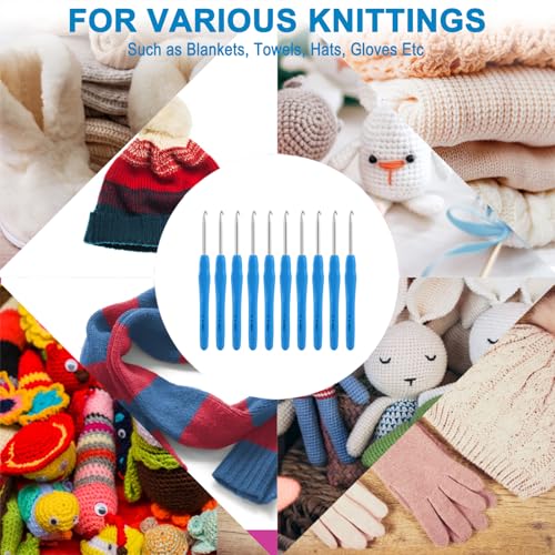 Image of Vodiye 10PCS Crochet Hooks, Professional Extra Long 4.0mm, Ergonomic Handle, Crochet Needle for Beginners and Experienced Lovers