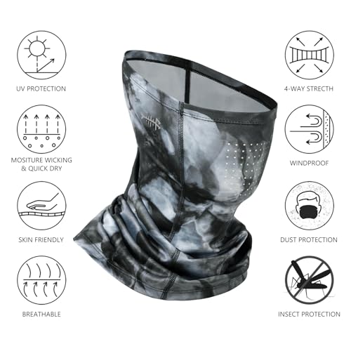 Image of BASSDASH Neck Gaiter Mask UPF 50 Sun Protection for Men & Women, Fishing, Hiking, Outdoor