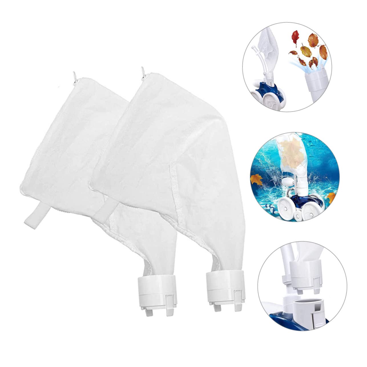 Toddmomy 4 Piezas Bolsa Piscina Protectores de Calcetines para Skimmer de Piscina Bolsa de Repuesto con Cremallera para 360 Bolsas de Basura de Piscina Red de Limpieza de Piscinas