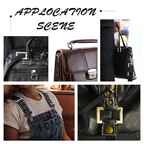 Image of GORGECRAFT 1 Box 3 Colors 15PCS Metal Flat Rectangle Rings Buckle 1 inch(25mm) Square Strap Webbing Belt Rings Rectangular Metal Loops Strap for Bag Belt Strap Heavy Duty, Gun Black Gold Silver