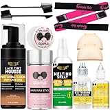 Melting Lace Lace Tint Mousse for Women - Natural Finishing Color on Wigs, Toupees, and Hairpieces - Wig Glue Tool Set (Mocha- Medium Brown)