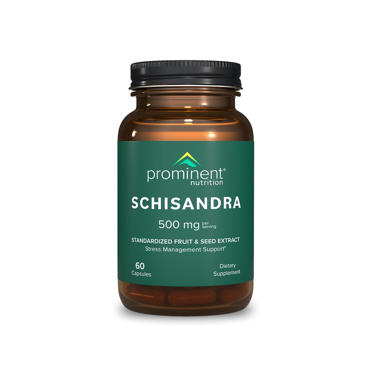 Prominent Nutrition Schisandra Berry Extract,Clinically Researched 500 mg Dose for Stress Management Support, Standardized to Schisandrins, Pure Schisandra Chinensis Fruit Extract,60 Capsules -1 Pack