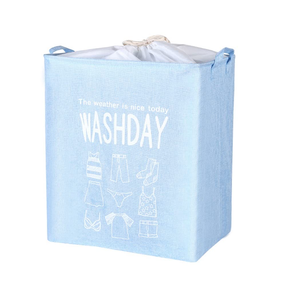 ETRGFTHU Clothes Storage Bag Household Large Capacity Dirty Clothes Basket Beam Mouth Dustproof Design Wardrobe Sundries Storage Strong and Sturdy(Blue)
