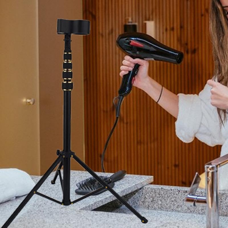 Support sèche-cheveux trépied rétractable et réglable pour bureau de salle de bain - 8