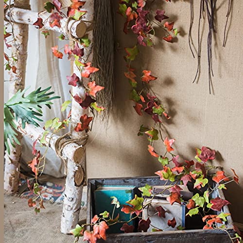 Wijnstokken Kunstmatige Wijnstok Nep Groen Krans Blad Opknoping Bruiloft Familie Tuin Muur Chlorophytum (Color : Red… - Afbeelding 5