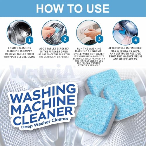 Image of scented 24 Pcs Washing Machine Deep Cleaner Descaler Tablets for All Front and Top Load Machines, with Descaling and Stain-Removing Power