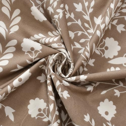 Image of Bedding Set Combo of Double Bed Duvet Cover Set with Fitted Bedsheet & 2 Pillow Covers | 300 TC Cotton Fabric | Zipper Closure |All Round Elastic|Warm Stuff|SED 052|Brown Phulkari